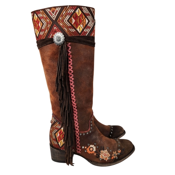 Old Gringo Double D Ranch Dream Weaver Suede Leather Western Boot Womens Size 10 - Picture 4 of 16